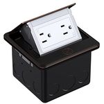 WEBANG Pop Up Floor Outlet Box with 15 Amp Tamper-Resistant Receptacle Outlet, Corrosive Resistant Hardware, ETL Listed, Oil Rubbed Bronze