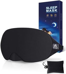 Mavogel Cotton Sleep Eye Mask - Updated Design Light Blocking Soft and Comfortable Night Eye Mask for Men Women, Eye Blinder for Shift Work, Includes Travel Pouch, Black
