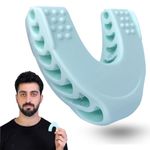 FEXMY Premium Facial Exerciser - Jawline Exerciser for Men and Women – Tighten, Tone & Strengthen, Target Your Jawline, Chin, Lips, and Cheekbones - Food-Grade Silicone (Square Sky Blue)