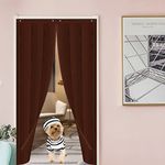 ZQKJLH Magnetic Door Curtain Heavy Duty Screen Door Thermal Insulated Doorway Blanket Extra Wide Self Closing Storm Door Covering Soundproof Partition Garage Temporary Door for Patio Balcony Entrance