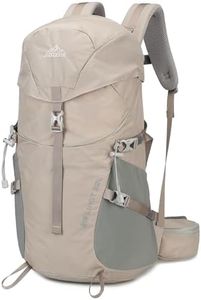JIDIZHE 32L Hiking Backpack with Internal Frame & Rain Cover, Lightweight Backpacking Pack with Adjustable Chest Strap, Breathable Daypack for Hiking, Camping, Trekking, Travel, Men & Women(32L,Gray)