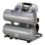 California Air Tools CAT-4610AC Ultra Quiet & Oil-Free 1.0 hp 4.6 Gallon Aluminum Twin Tank Electric Portable Air Compressor, Silver