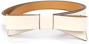 Kate Spade New York 19 mm Bow Belt Parchment LG, Parchment, Large