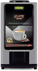 ATLANTIS Cafe Classic 3 Lane Instant Tea Coffee and Milk Beverages Maker Vending Machine 3 Liters Hot Tank Capacity |Vending Machines For Home Shops Offices Hotels Restaurants| No Milk Required