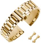 Nixiamy Stainless Steel Watch Bands Universal Metal Replacement Watch Straps for Men Women with Straight & Curved End 8 Sizes(14mm-24mm) 4 Colors(Gold,Sliver,Black,Gold-Silver Two Tone)