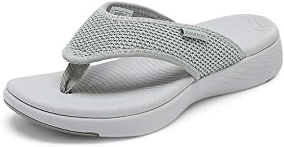 DREAM PAIRS Women's Arch Support Soft Cushion Flip Flops Thong Sandals,Size 6,Grey,Breeze-2