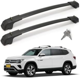 Roof Rack Cross Bars Compatible with VW Atlas 2017-2026 (Not for Atlas Cross Sport), 300 LBS Anti-Theft Lockable Roof Rack Cross Bars with Folding Hooks, Aluminum Cargo Racks for Kayak, Luggage, Bike