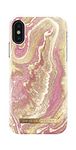 iDeal of Sweden Mobile Phone Case for iPhone X/iPhone Xs (Microfiber Lining, Qi Wireless Charger Compatible) (Golden Blush Marble)