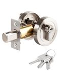 Single Cylinder Deadbolt Round Security Door Lock with Key Zinc Alloy Deadbolt Standard Size for Bathroom Door Lock Bedroom Door Lock Entrance Door Lock for Interior and Exterior