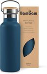 Bambaw Insulated Water Bottle 500ml, Blue Water Bottle, Stainless Steel Water Bottle, Leakproof Water Bottle, Metal Water Bottle, Wide Mouth Water Bottle, 500ml Water Bottle – Aegean Blue