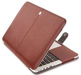 Mosiso MacBook Pro 13 Retina Sleeve Case, Premium PU Leather Folio Case Cover with Stand Function for MacBook Pro 13.3" Retina Display A1502 / A1425 (No CD-ROM Drive) (Brown) with One Year Warranty