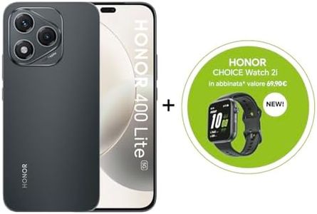HONOR 400 Lite Smartphone, 8+256GB, 5G, Display 7‘’ FHD, Fotocamera 108MP, AI Camera Button, 5.230 mAh, CHOICE Watch2i, Velluto Nero