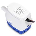 amiciFlo 12V DC Bilge Pump, Intelligent Submersible Pump with Automatic On/Off Switch for Water Drainage with 2000L/H Flow Rate