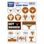 WinCraft NCAA University of Texas Vinyl Sticker Sheet, 5" x 7"