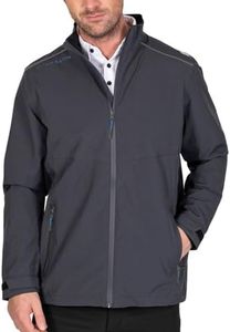 Island Green Men's Waterproof Inner Storm Cuff Golf JacketJacket, Charcoal, Large
