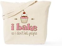 CafePress I Bake So I Don't Kill People Tote Bag Natural Canvas Tote Bag, Reusable Shopping Bag