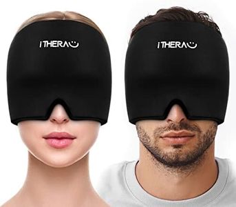 iTHERAU Migraine Ice Head Wrap, Headache Relief Hat & Migraine Cap Cold Compress, Migraine Relief Cap for Headache Eyes Mask for Puffy Eyes, Tension, Sinus & Stress Relief (2Packs)
