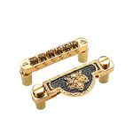 Alnicov Electric Guitar Tailpiece Bridge and roller saddle Tune-O-Matic - Gold Tiger Head