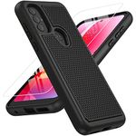 BNIUT for Motorola Moto G Power 2022 Case: Moto G Play 2023 case & Moto G Pure 2021 case - Dual Layer Protective Heavy Duty Phone Cover Shockproof Rugged with Non Slip Textured Tough (Matte Black)