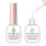 AZUREBEAUTY Clear Nail Polish Top & Base Coat Set (2 PCS) | High Shine Glossy Finish | Quick-Dry | No U V Needed | Low Odor | Vegan Natural | Compatible with Nail Lacquer | DIY Salon | 0.34 fl oz Each