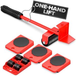 Furniture Lifter Tool Transport Shifter - Set of 5 Heavy Duty Appliance Rollers Moving Men Furniture Sliders for Tile Floors - Appliance Mover Leverage Tools Refrigerator Sliders for Hardwood Floors