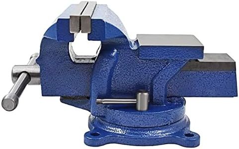 WFLNHB 5" Bench Vise Table Top Clamp Press Locking Swivel Base Heavy-Duty Fit for Crafting Painting Sculpting Modeling Electronics Soldering Woodworking and Fishing Tackle