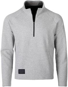 ZIMEGO Mens Slim Mock Neck Quarter Zip Stretch Pullover Sweatshirt Golf Gym Workout, Grey, XX-Large