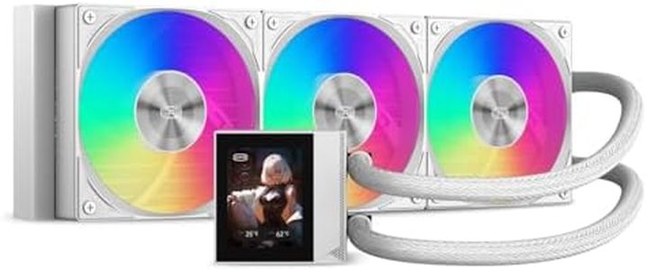 PCCOOLER CPS DC360 Pro ARGB Display AIO 360mm Liquid Cooler, High Capacity Radiator, 2.4 Inch IPS Display, 400mm ARGB Water Cooling, High Performance F5 R120 OC Fan (White)