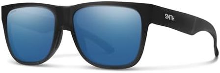 SMITH Lowdown 2 Sunglasses – Men’s & Women’s Performance Eyewear for All-Day Use, Water Sports, Running, Hiking, Driving – Matte Black + Blue ChromaPop Polarized Lenses