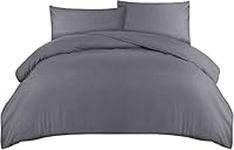 Utopia Bedding Duvet Quilt Cover Set with Pillow cases - Soft Microfibre Polyester, King Size (Grey)