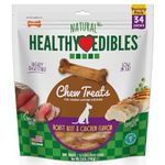 Nylabone Healthy Edibles Natural Dog Treats, Extra-Small Dog Chews, 34 Pack