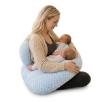 Twin Nursing Pillow for Breastfeeding Twins, Dual Cradle Feeding Pillow, Machine Washable with Removable Insert, Soft Minky Dot Cover, Adjustable Buckle Strap, Tandem Breast Feeding & Baby Care(Large)
