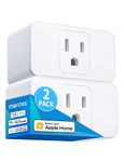 meross Smart Plug Mini, 15A & Reliable WiFi, Support Apple HomeKit, Siri, Alexa, Echo, Google Home, Nest Hub and SmartThings, App Control, Timer, No Hub Needed, 2 Pack