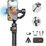 hohem iSteady M7 Gimbal Stabiliser for Smartphone w/AI Tracker, Removable Controller, 500g Payload Gimbal Stabiliser for iPhone Android, 1.4 Inch Touchscreen & Built-in Extension Rod