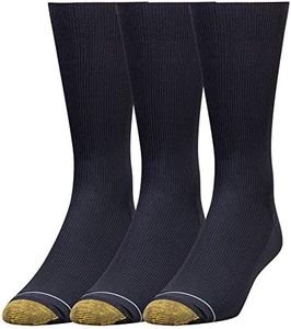 Gold Toe Men's Metropolitan Dress Sock, Navy, 3-Pack Sock Size 10-13