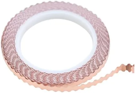 Poeeytnek® Decorative Dual-Scalloped Copper Tape - 7/32" &11/32" Wide Self-Adhesive Strip for Glass Art & DIY Crafts