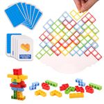 TOYMIS 48pcs Tetra Tower Balance Stacking Blocks Game, Balance Blocks Stacking Game Set Board Games for Kids and Adults Board Games for 2 Players Home Games Parties Travel Z05230