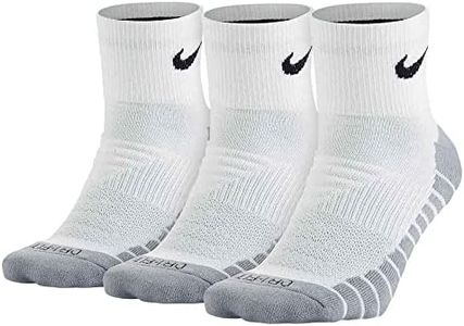 Maxcom Nylon Blend Mens Womens Unisex Everyday Max Cushion Ankle Dri-Fit Ankle Length Socks Training Sock 3 Pairs(M(Uk5-8),L(Uk 8-11) Size) (M), White
