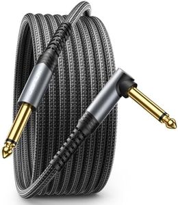 JSAUX 1/4 Inch Guitar Cable 10FT, Guitar Cord Compatible with Electric Guitar, Bass, Drums, Pedals, Amplifiers, Preamps, Mixers, Tuners, Speakers, Acoustic, Right Angle Guitar Cable