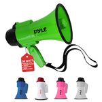 Pyle PMP32GR Portable Megaphone Speaker 30 Watt Power Siren Bullhorn Compact and Battery Operated - Green