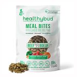 Healthybud Freeze Dried Raw Dog Food 14.1oz - Grain Free Beef Liver Meal Bites - High Protein Puppy Food with Human-Grade Natural Limited Ingredients - Healthy Soft Kibbles with Real Meat