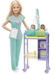 Barbie You Can Be Anything Doll, Baby Doctor Playset with Blonde Barbie Doll, 2 Baby Dolls, Doctor Accessories and Doll Accessories, Toys for Age 3 to 7, One Doll and Two Infant Dolls, GKH23