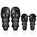 GuTe Knee Pads Elbow Pads 4Pcs - 2 in 1 Protective Elbow Guard/Knee and Shin Guards, Motorcycle Gear Set with Adjustable Knee Cap Pads Protector for Motocross ATV Skating