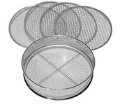 Siebmeister 5000, 5-in-1 Garden Sieve, 5 Interchangeable Sieve Inserts Diameter 3, 5, 8, 10, 12 mm Fine for Earth, Stone, Compost Weeds, Sand, Gravel and Seeds, 30 cm Round, Metal, Rust-Proof