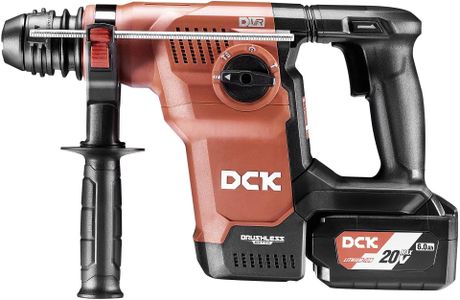 DCK 20V Cordless Rotary Hammer Drill, Brushless SDS Plus Hammer Drill with 3.6J Impact Energy, 6.0Ah Battery, 4 Drill Bits, 2 Chisels, and Advanced Safety Features for Concrete, Tile, and Wood