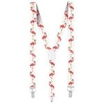 Boland Flamingo Braces Suspenders Adjustable One Size Hawaiian Theme Fancy Dress Party Novelty Accessory Summer Birds Dress Up Adults