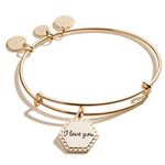 Alex and Ani Because I Love You Expandable Wire Bangle Bracelet for Women, Meaningful Charms, 2 to 3.5 in, Expandable, Non-Precious Metal, Not Applicable,