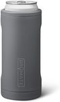 BrüMate Hopsulator Slim Can Cooler Insulated for 12oz Slim Cans | Skinny Can Insulated Stainless Steel Drink Holder for Hard Seltzer, Beer, Soda, and Energy Drinks (Matte Gray)