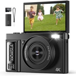 Appareil Photo Numérique 4K Digital: 64MP Appareils Numérique avec Écran Rabattable 180° - Camera pour Vlog avec Carte 32GB - pour Adolescents Débutants Adultes Enfant