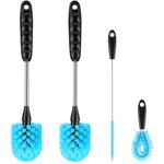 Bottle Brush Cleaner Set, Long Handle 3-in-1 Stainless Steel Water Bottle Cleaning Brush for Washing Narrow Neck Bottle, Sport Bottle, Baby Bottle, Flask, Tumbler, Straw, Cup Cover.